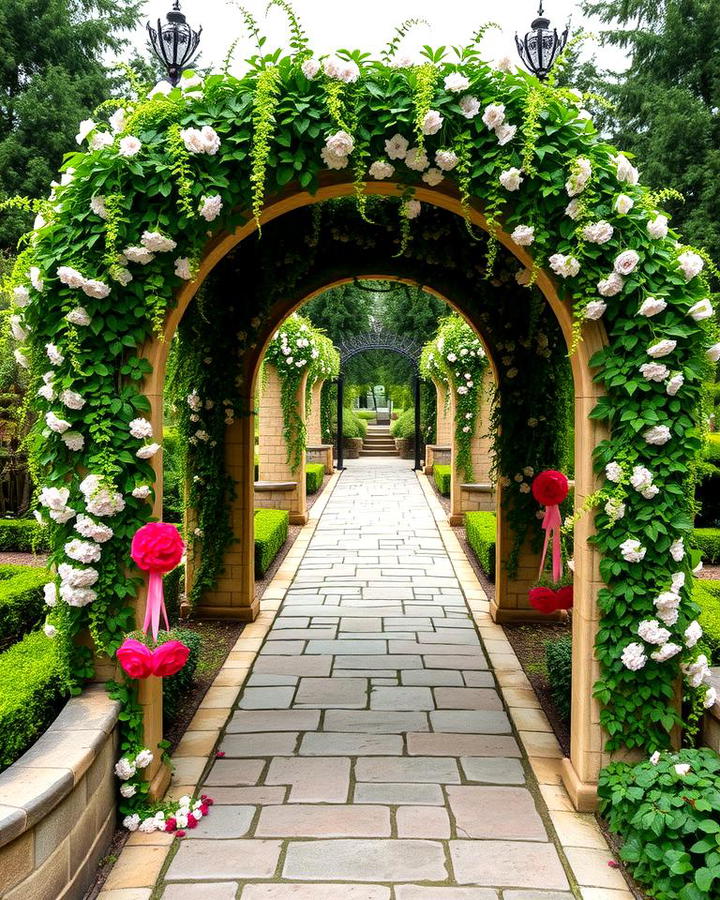 Stone Walkway with Archway Entrances