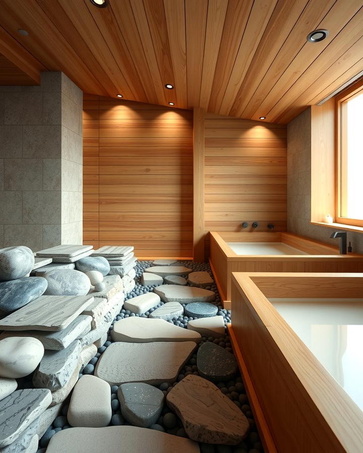 Stone and Wood Bathrooms