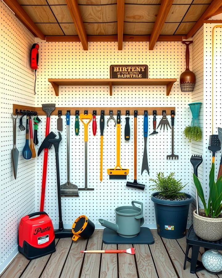 Storage Focused Shed with Pegboards