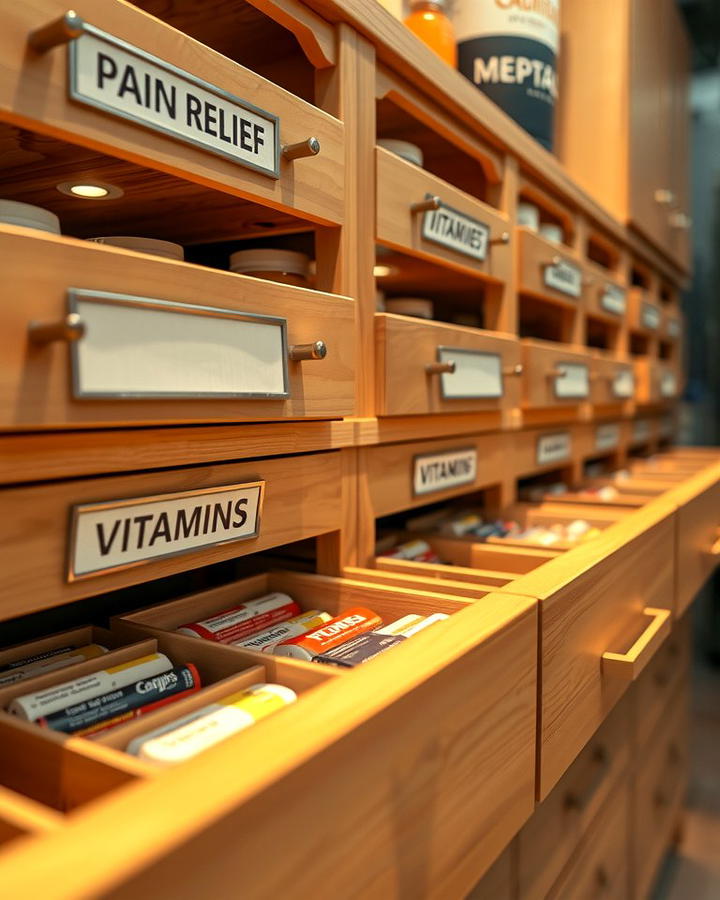 Store in Labeled Drawers