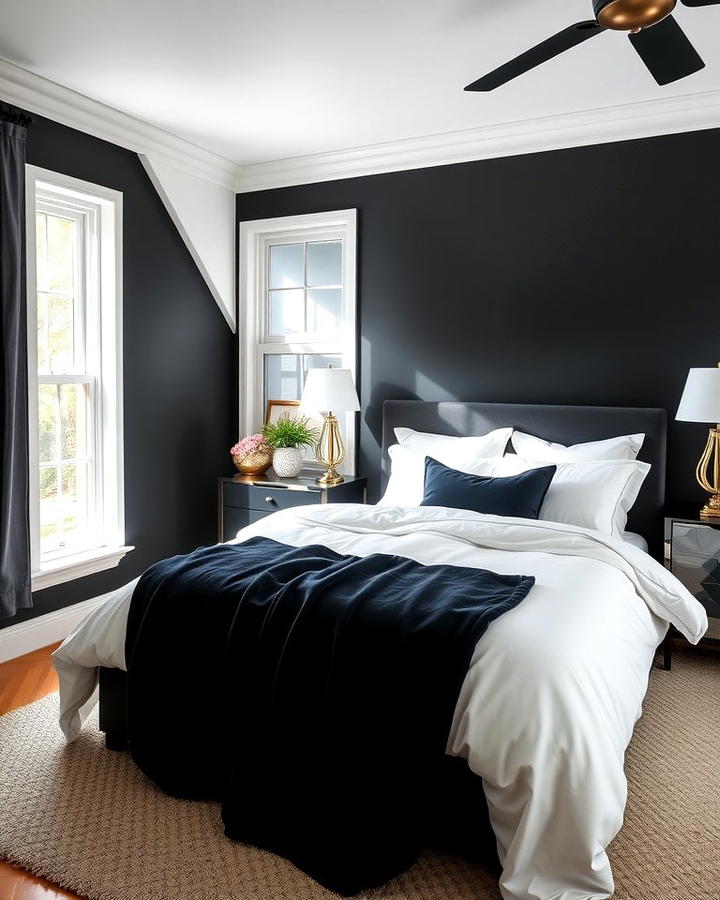 Striking Black Accent Wall