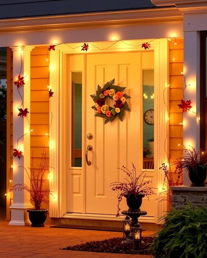 String Lights with Leaf Accents