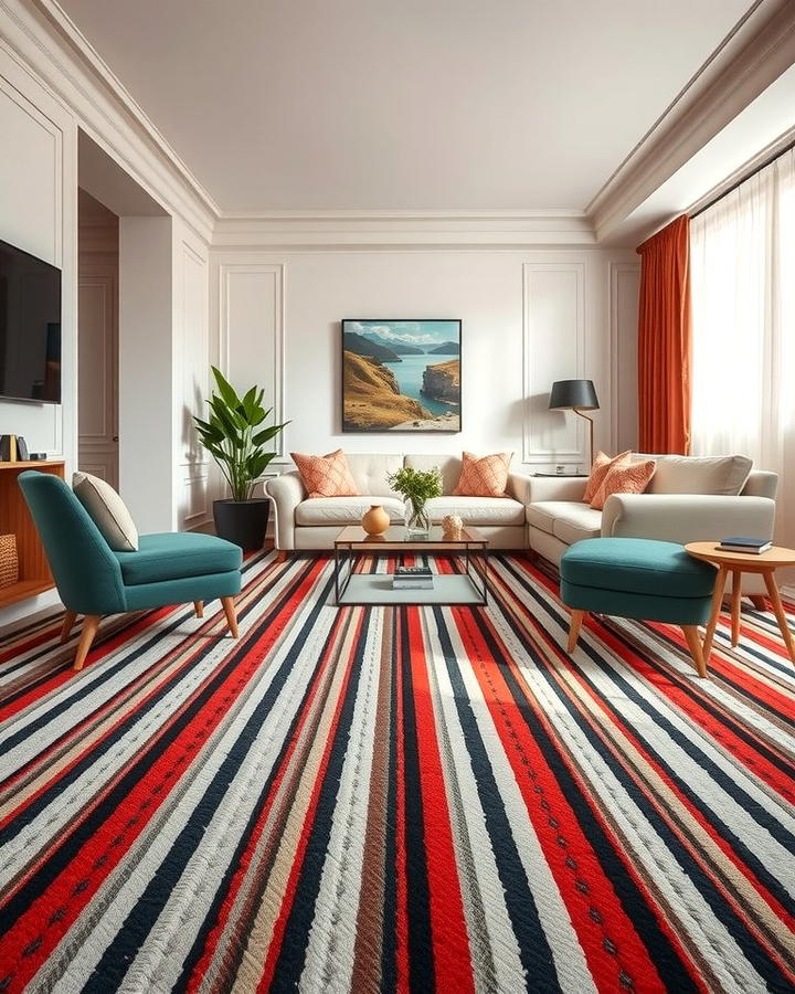 Striped Carpets to Enhance Room Dimensions