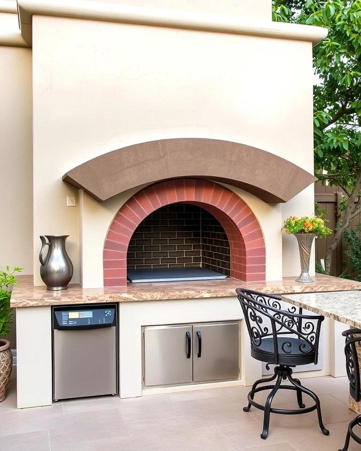 Stucco Kitchen with Built In Pizza Oven 2