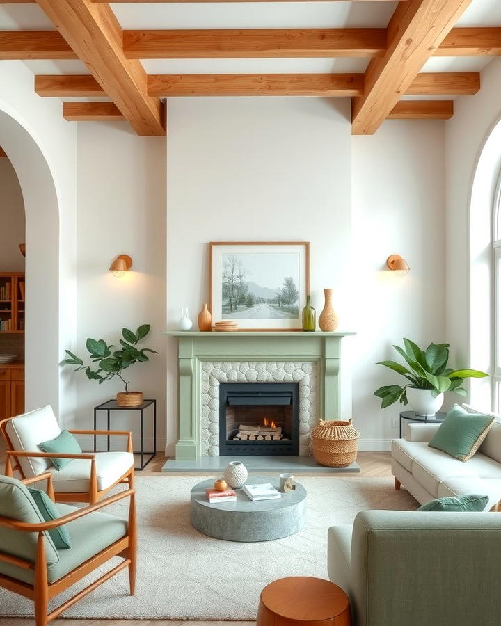 Stunning Sage Toned Fireplace