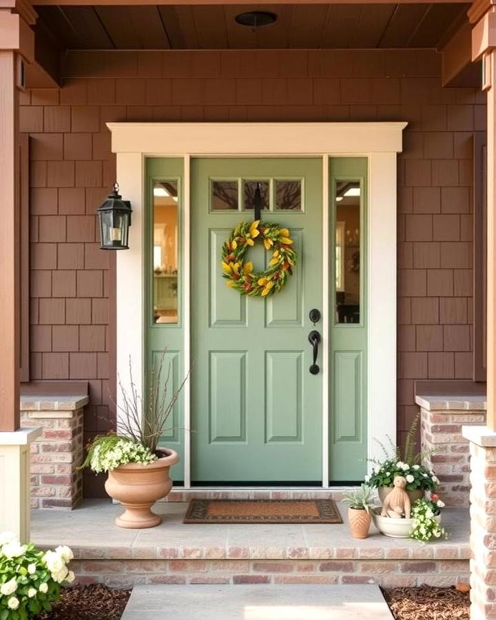 Subtle Sage Green Front Door