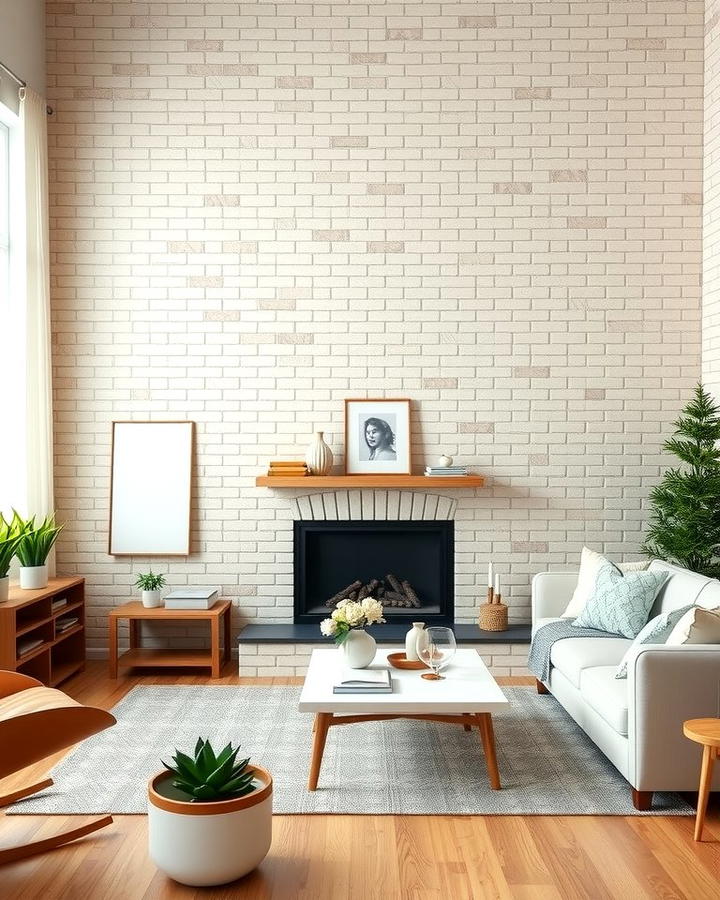 Subtle Texture with Soft Beige Brick Wallpaper