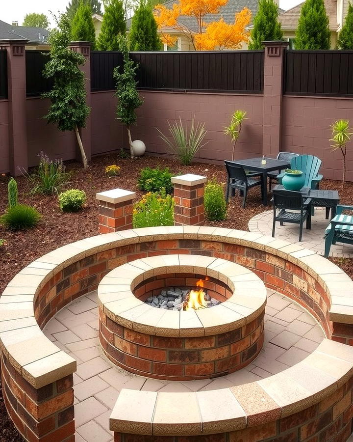 Sunken Brick Fire Pit