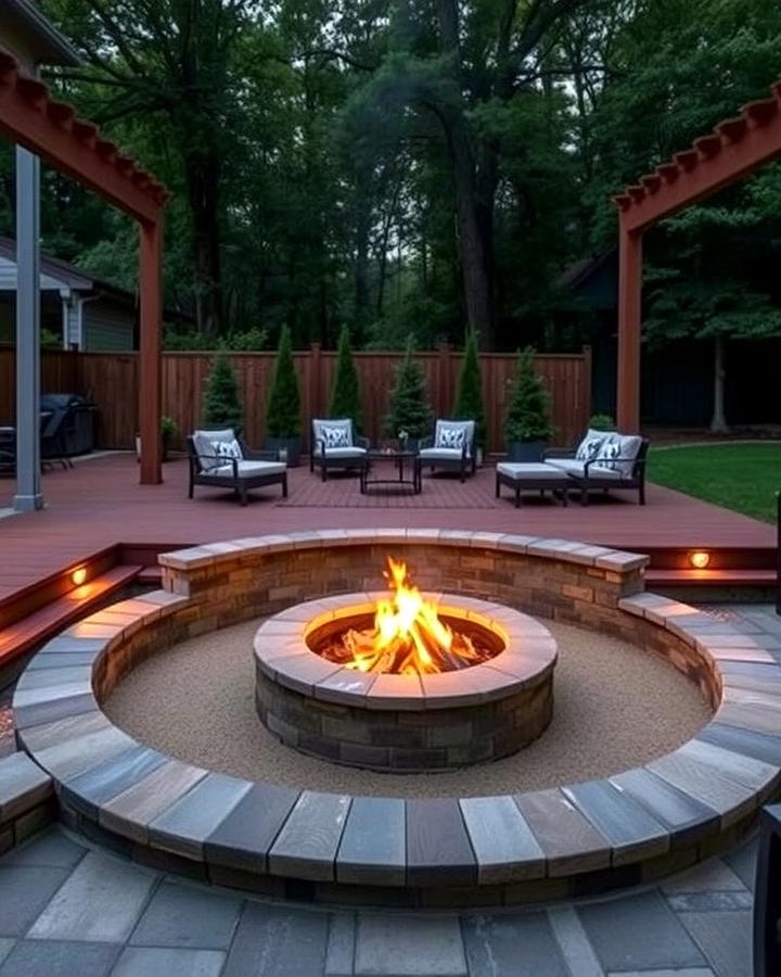 Sunken Fire Pit with a Deck Surround