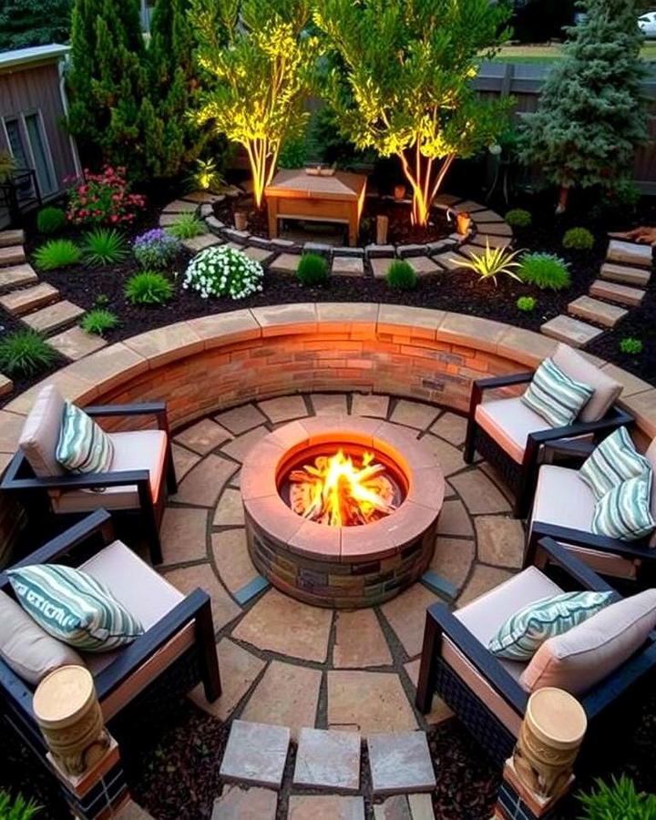 Sunken Garden with Fire Pit