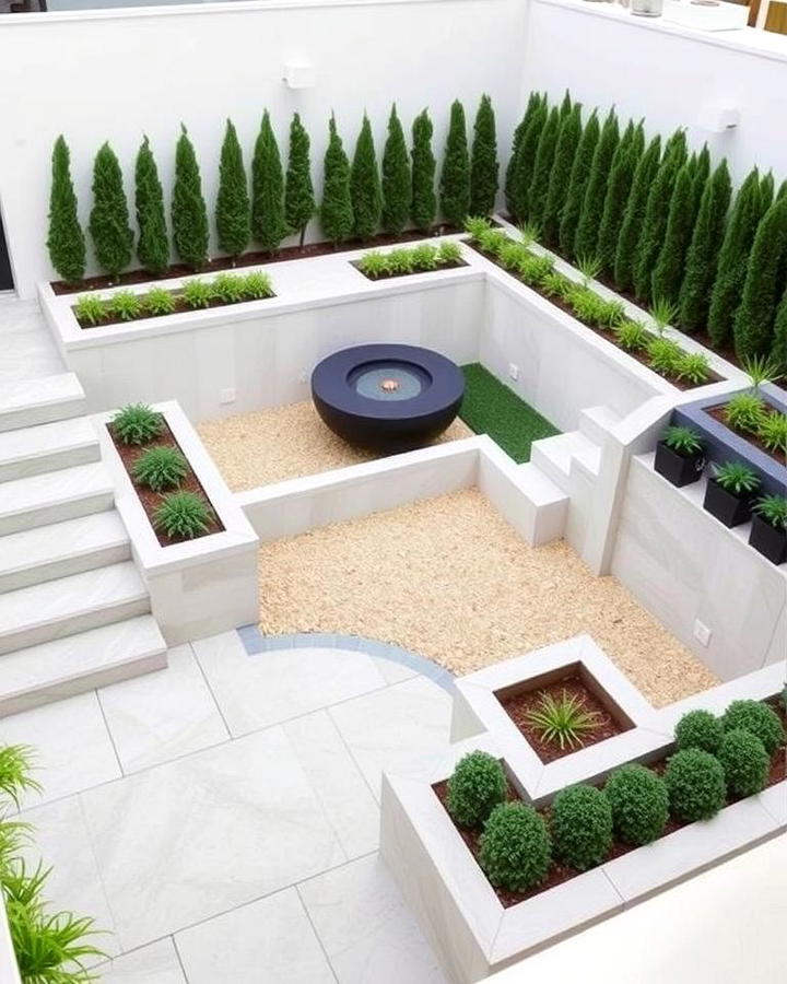 Sunken Garden with Modern Minimalist Design