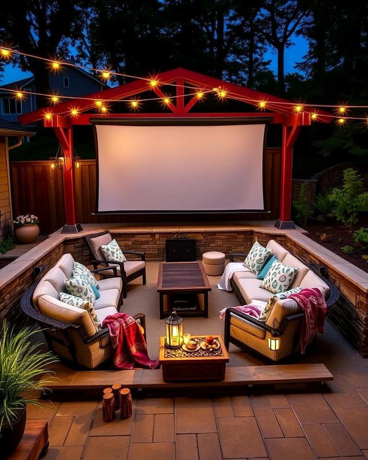 Sunken Patio with Outdoor Cinema