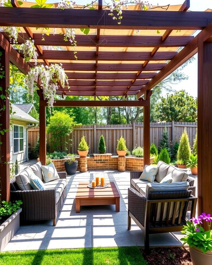 Sunken Patio with Pergola