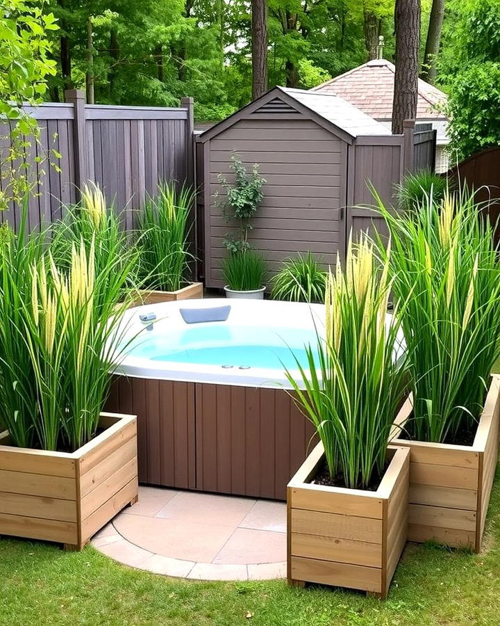 Surrounding the Hot Tub with Planter Boxes