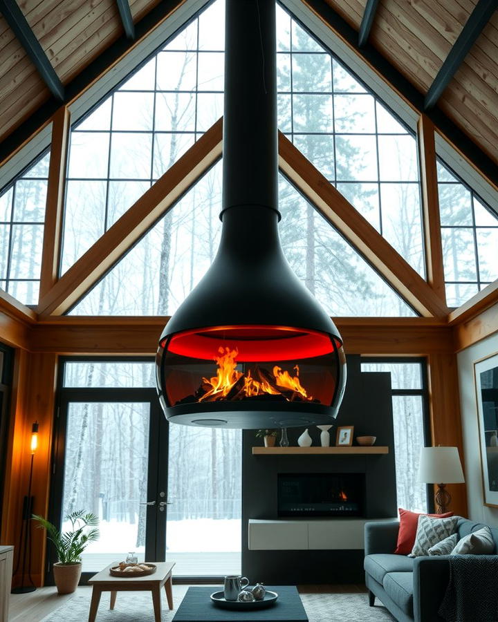 Suspended Fireplace for a Contemporary Look