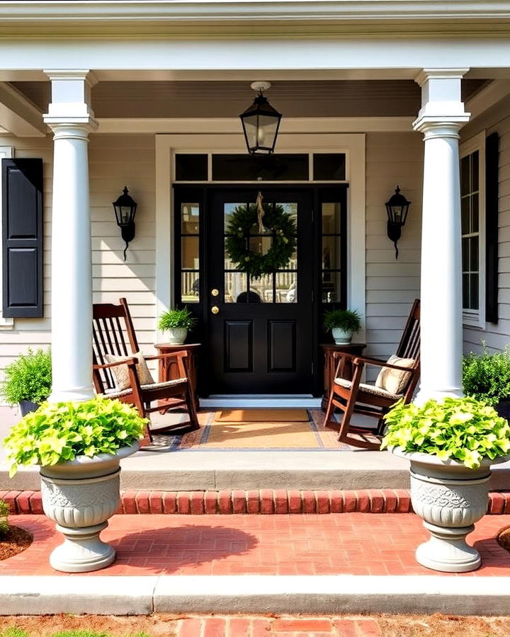 Symmetrical Design Layout Colonial Front Porch