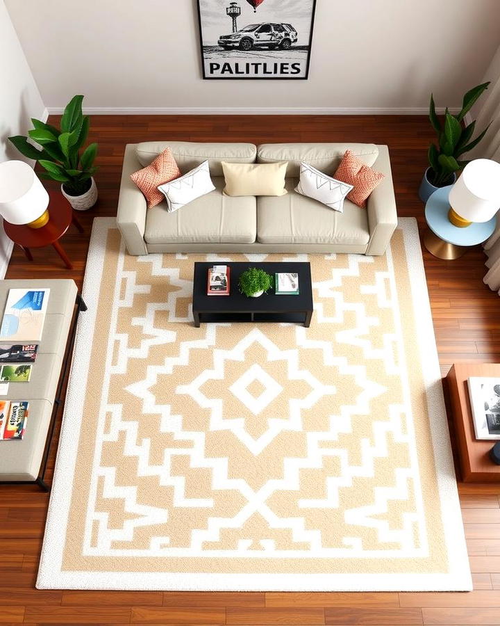 Symmetrical Rug Placement