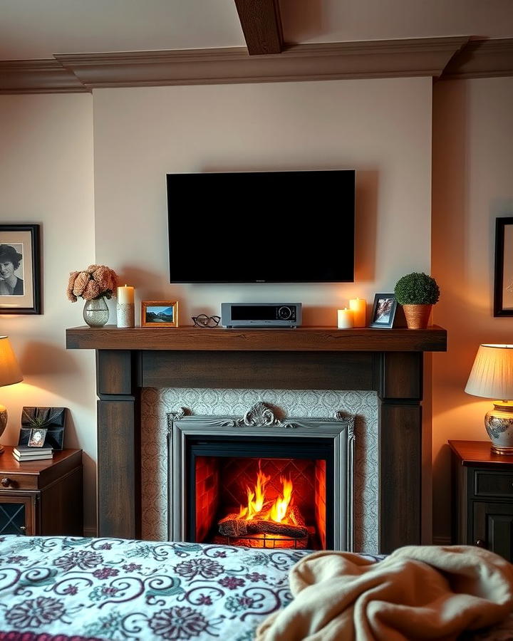 TV Above a Fireplace Mantel