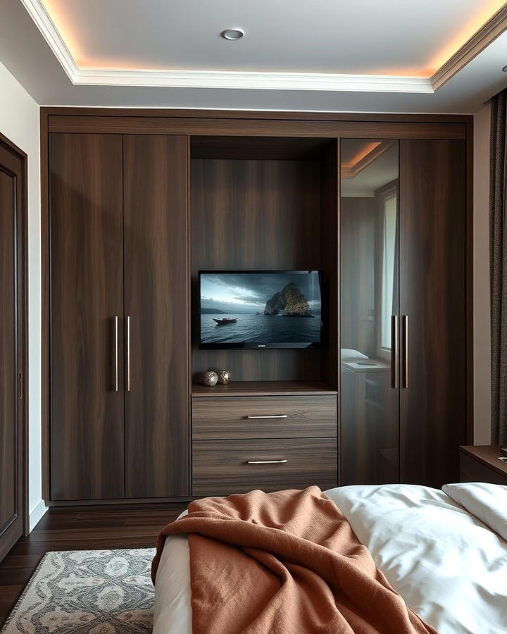 TV Integrated Into a Wardrobe