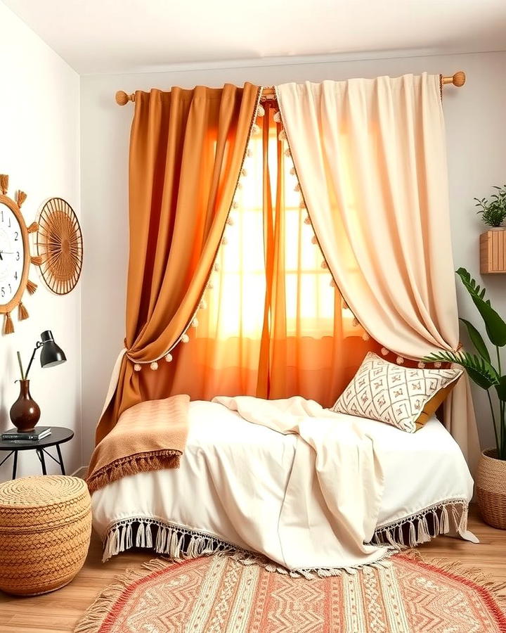 Tassel Trimmed Curtains for Bohemian Flair