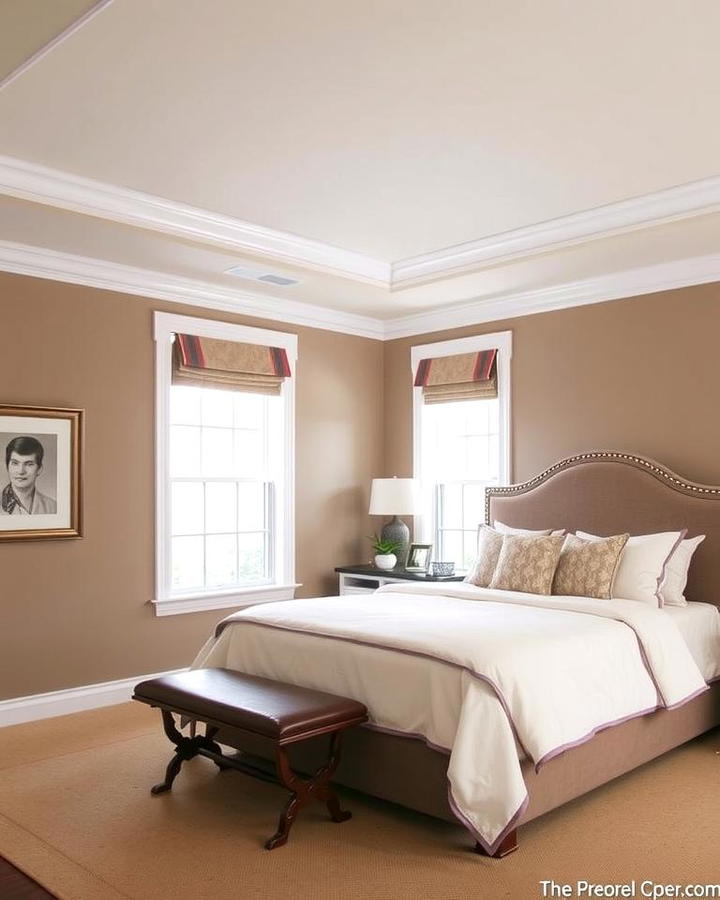 Taupe Walls with White Trim