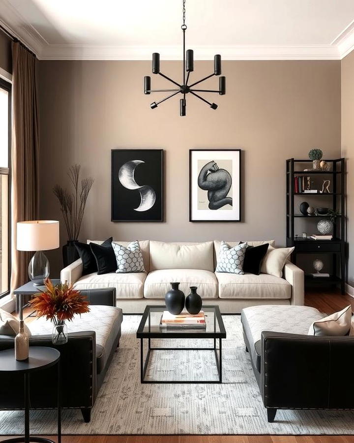 Taupe and Black Accents