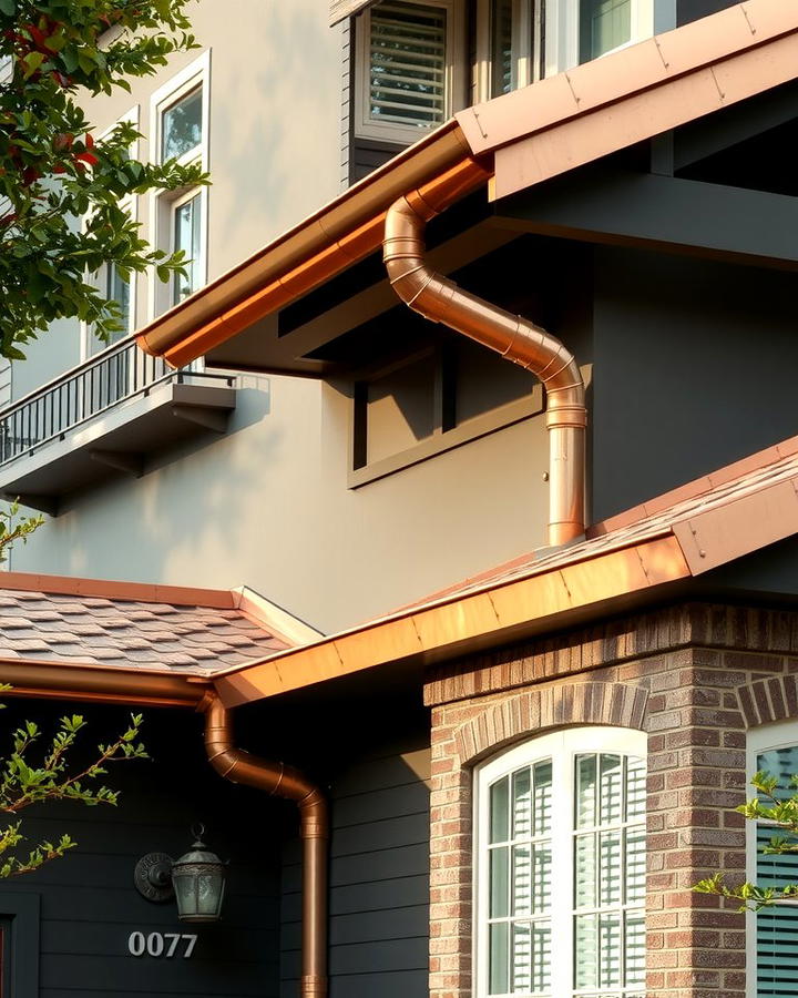 Taupe with Copper Gutters