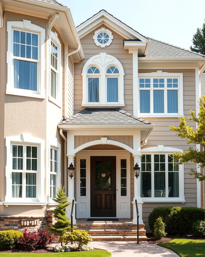 Taupe with Creamy White Trim