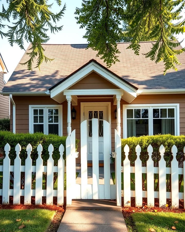 Taupe with White Picket Fence