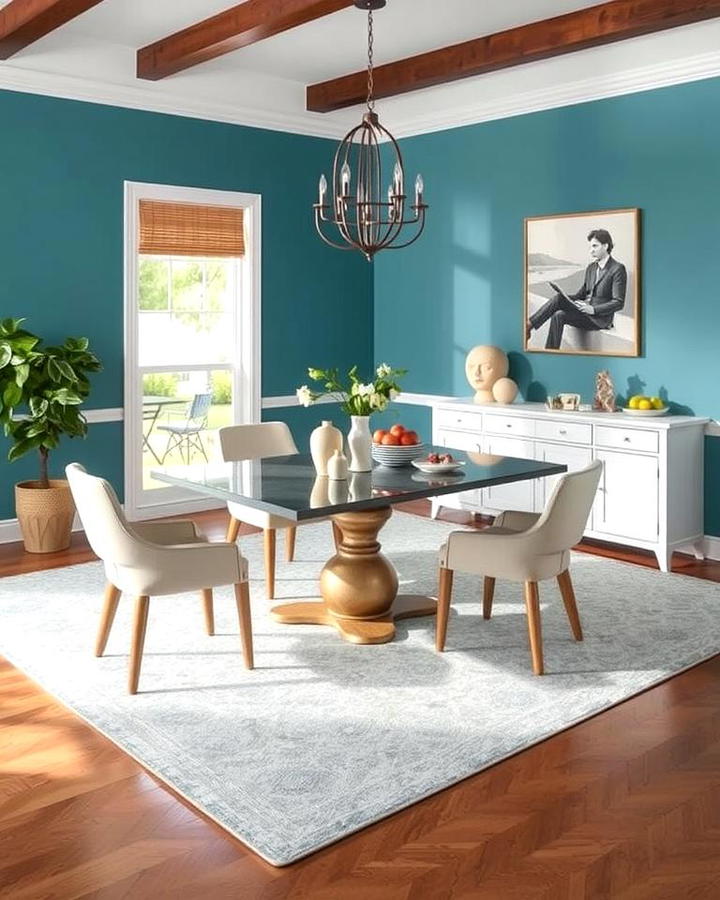 Teal Area Rugs to Anchor the Space