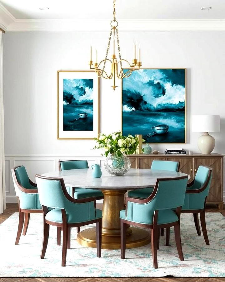 Teal Artwork to Personalize the Space