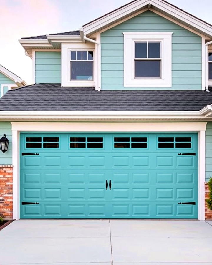 Teal Green Garage Door for a Bold Look