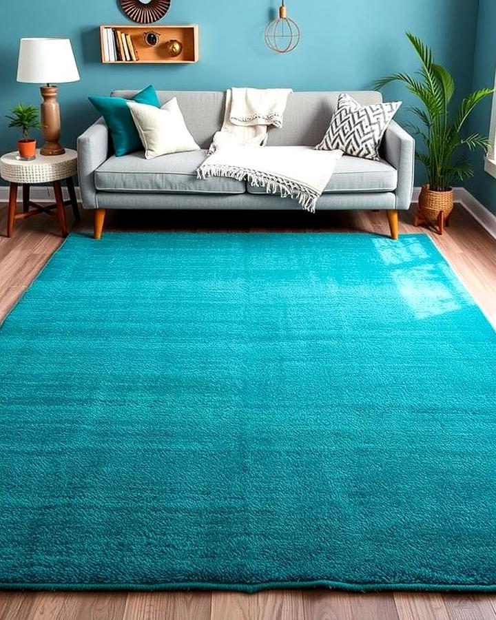 Teal Rug for a Modern Twist