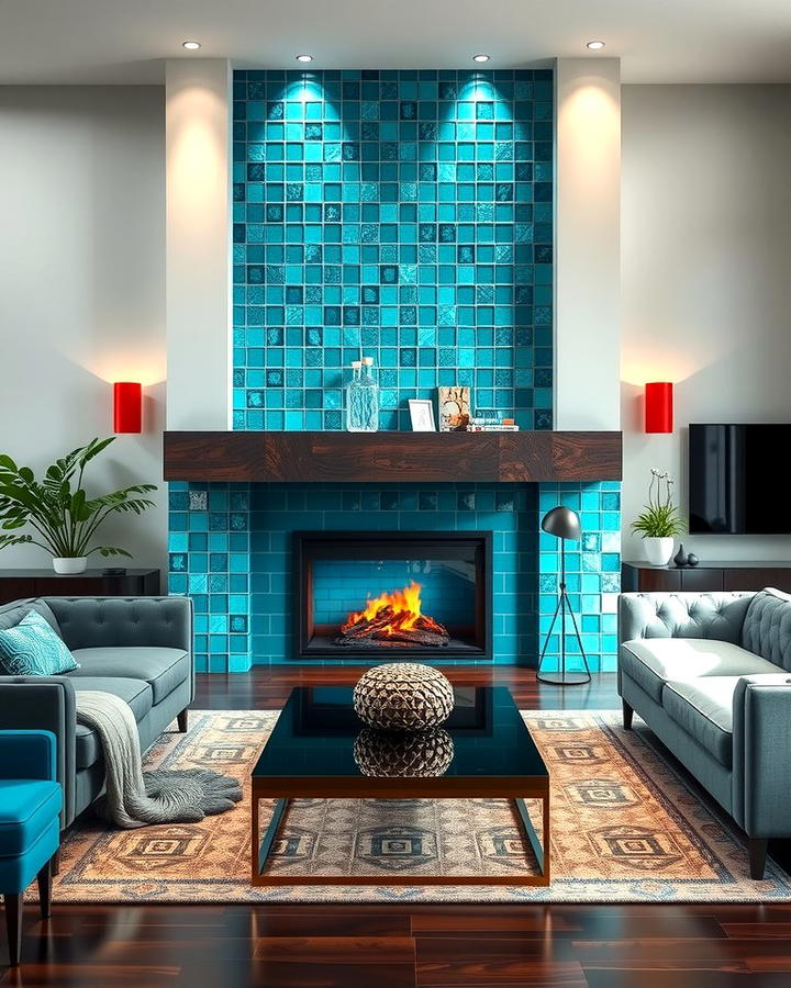 Teal Tile Surround