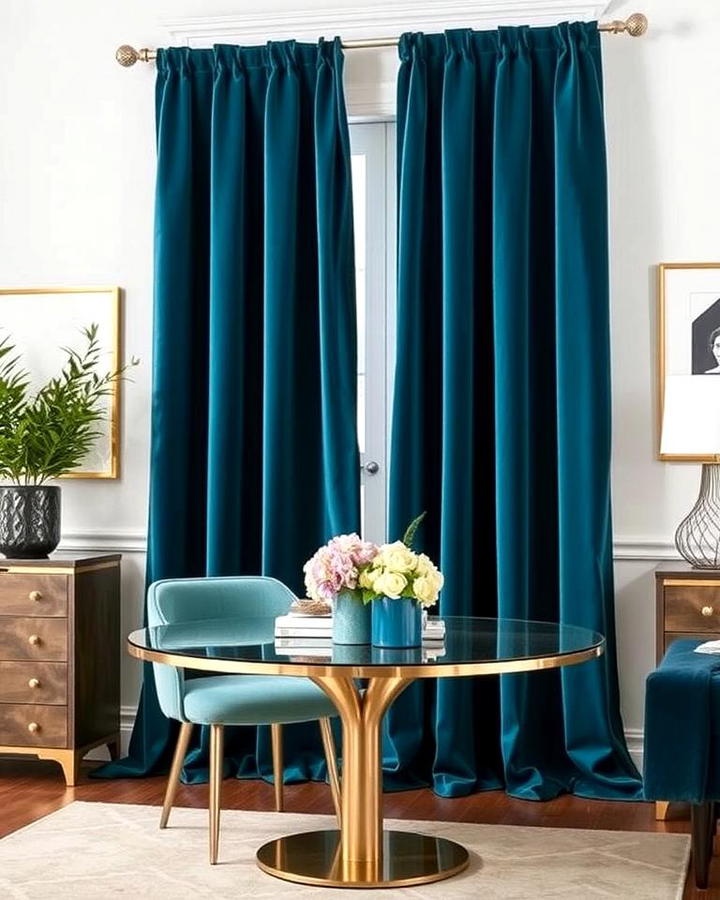 Teal Velvet Curtains for a Luxe Finish