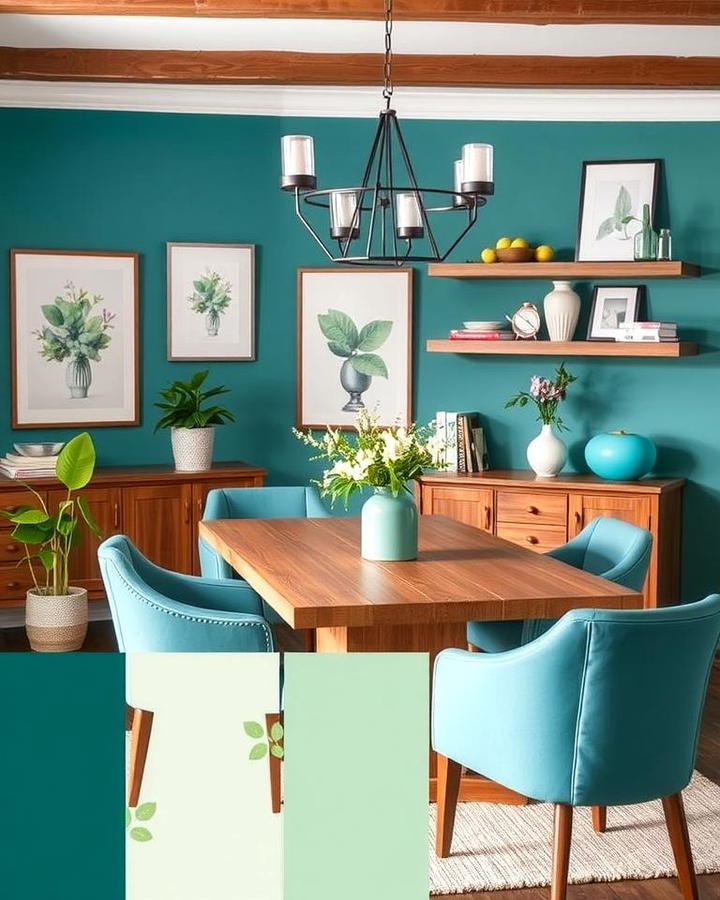 Teal and Wood Combination