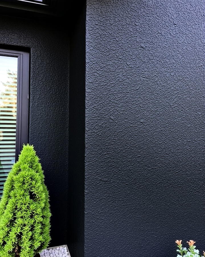 Textured Black Stucco Finish Idea