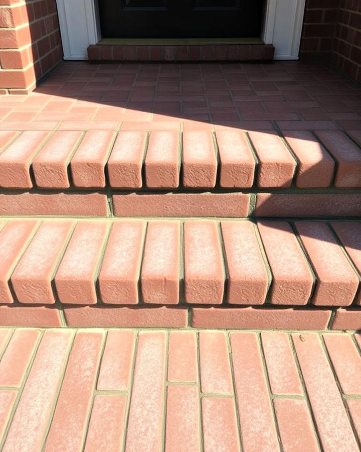 Textured Brick Steps With Sandblasted Finish