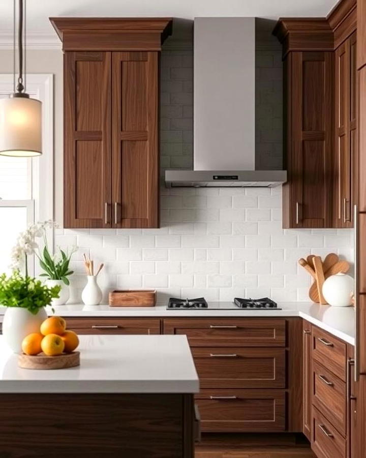 Textured Brown Cabinets for Added Depth