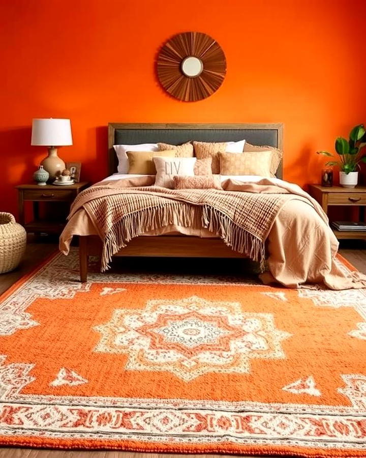 Textured Burnt Orange Rugs