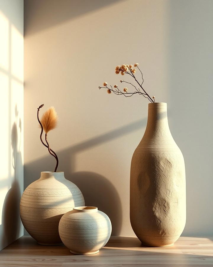 Textured Ceramic Vases for Visual Interest