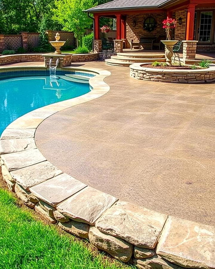 Textured Concrete with Natural Stone Borders