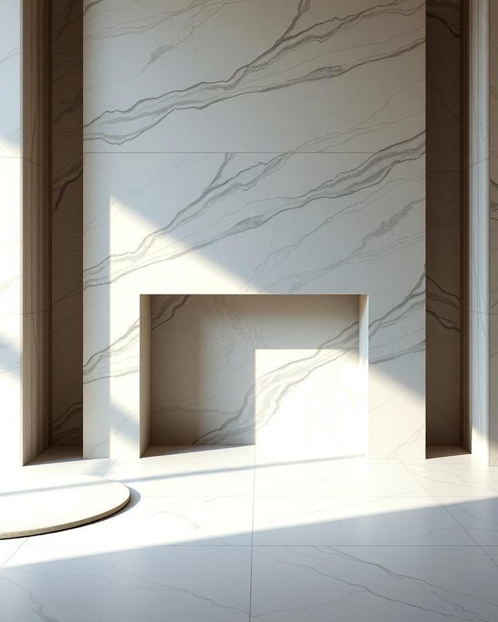 Textured Marble Fireplaces