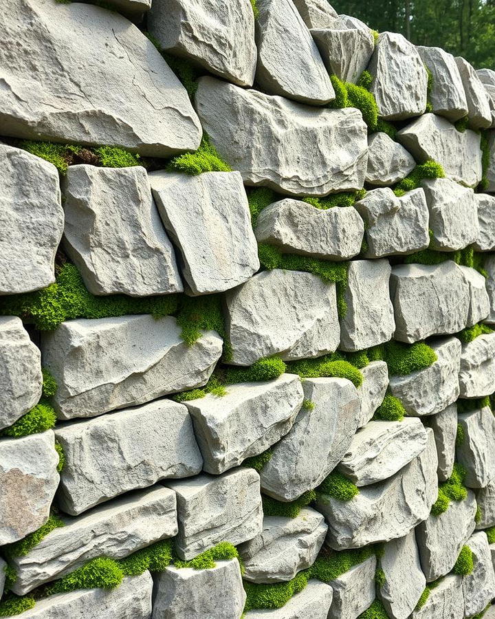 Textured Stone Retaining Wall