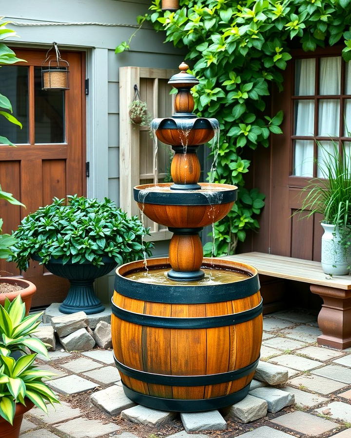 Tiered Barrel Fountain