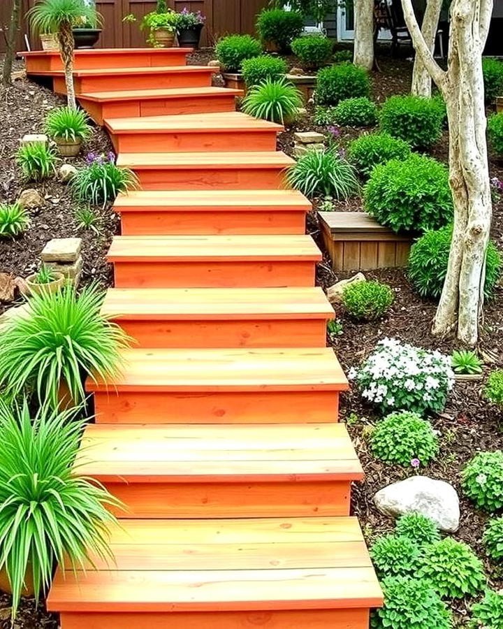 Timber Steps and Landing