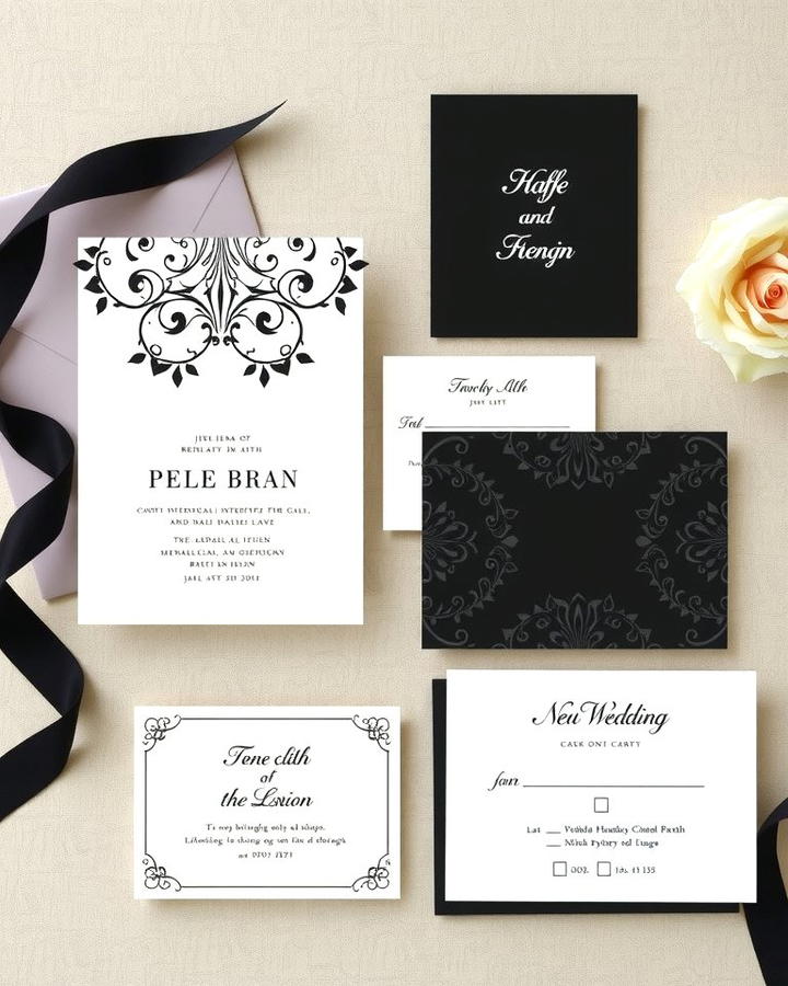 Timeless Black and White Wedding Invitations