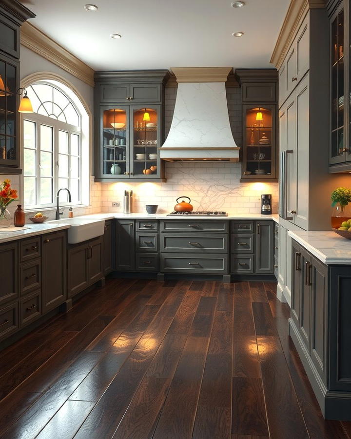 Timeless Elegance with Dark Wood Floors