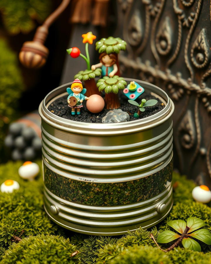 Tin Can Fairy Garden