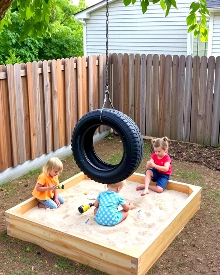 Tire Swing Sandbox Combo